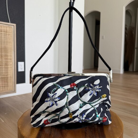 Dolce & Gabbana Zebra Shoulder Bag w/ Sequin Design